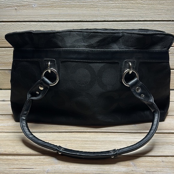 COACH modern C logo Shoulder Satchel Bag in Black - Picture 2 of 13